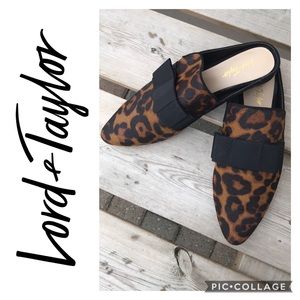 NWOT Lord & Taylor Leopard Print Mules